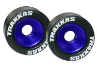 TRX5186A - Wheelie Bar Raeder Gummireifen inkl. Alufelgen blau eloxiert