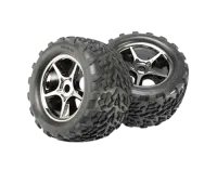 TRX5374X - Raeder komplett. Reifen Talon_Felge Gemini bl-chr(2) 17mm