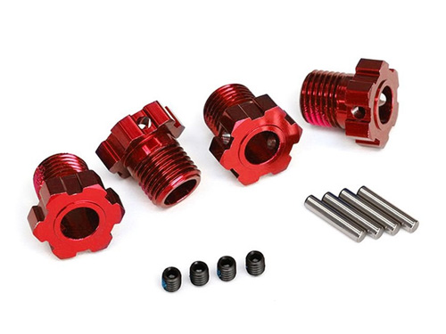 TRX8654R - Radmitnehmer 17mm splined rot eloxiert (4 Stk.) Traxxas TRX8654R